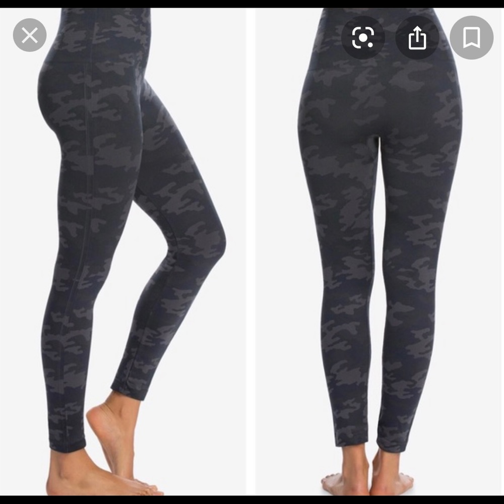 Spanx Look At Me Now Camo Leggings Size L New